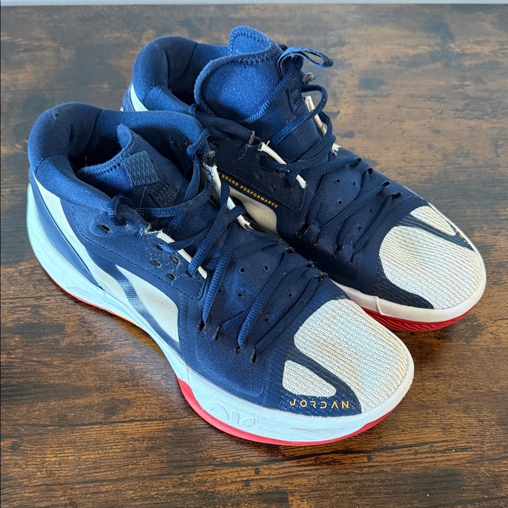 Jordan Navy, White & Red Men's Basketball Sneakers